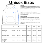 Unisex Hoodie Sizes