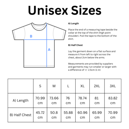 Unisex Sizes T Shirt